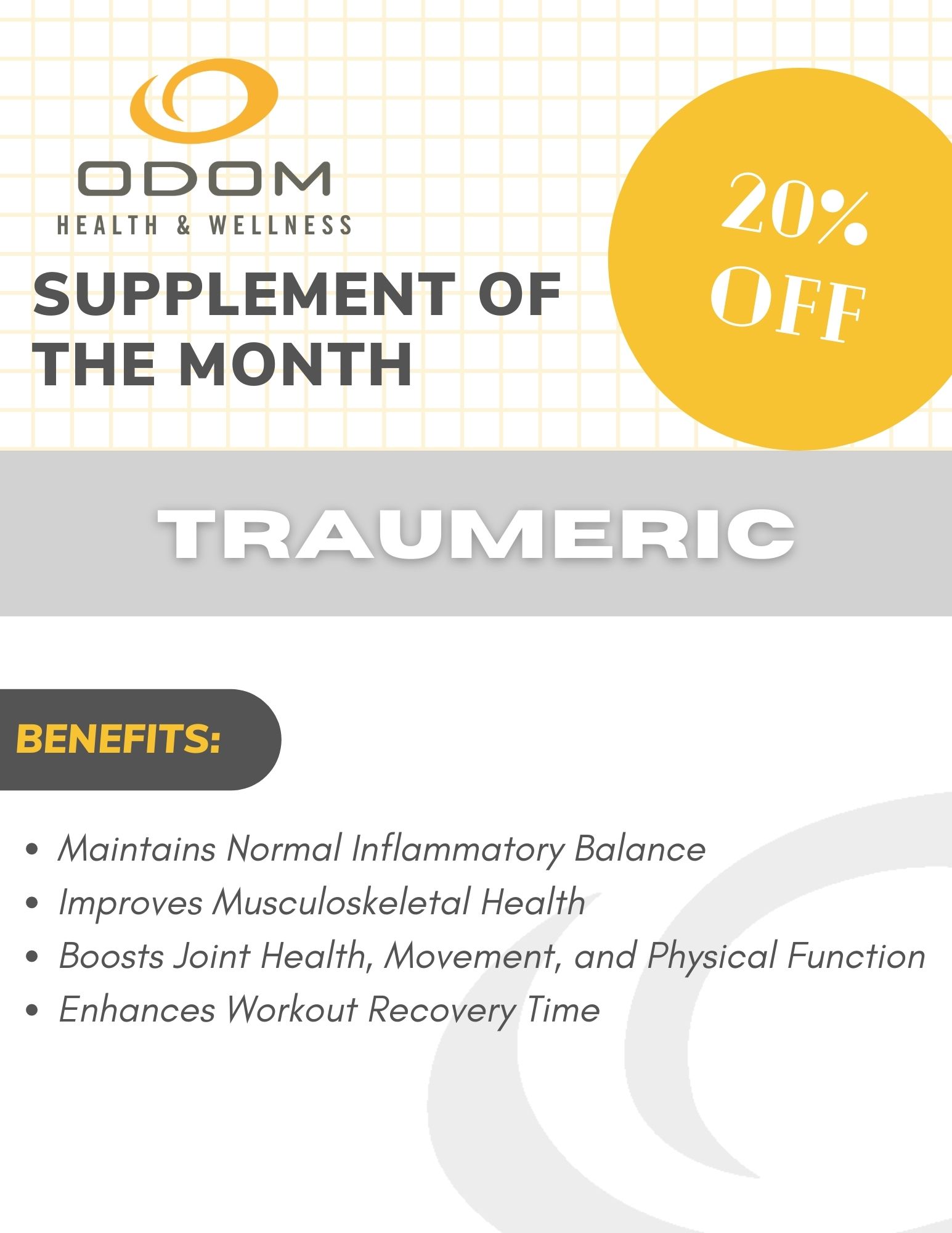 Get traumeric this February to reduce inflammation and improve your body's movement